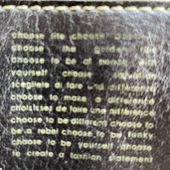 Matt & Nat vegan leather bag black & olive crossbody 2 straps lined brass trim - Picture 5 of 8